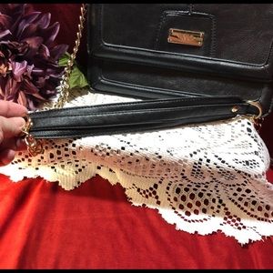 BCBG Black Shoulder Bag with Gold Chain Strap